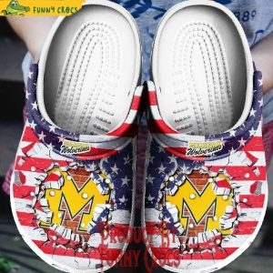 Michigan Wolverines American Broken Wall Crocs Shoes
