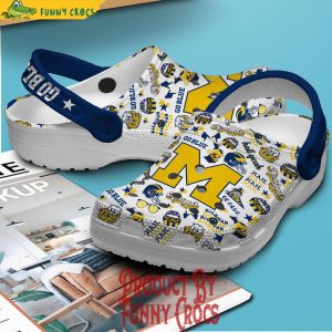 Michigan Wolverines Go Blue White Crocs Shoes
