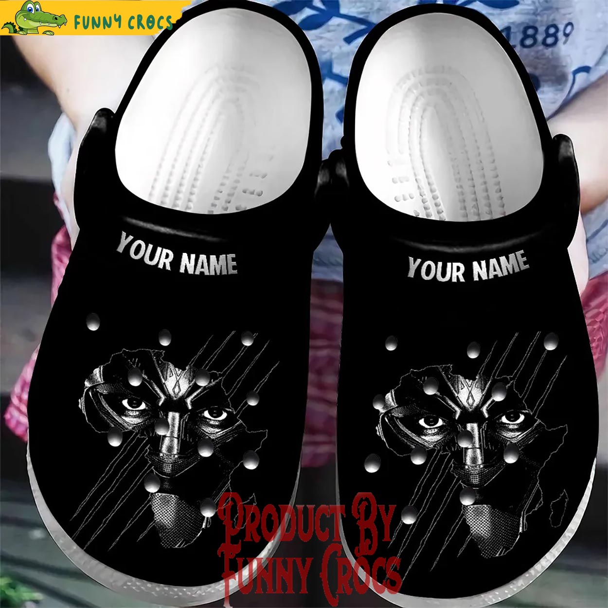 Personalized Black Panther Face Crocs For Adults - Discover Comfort And ...