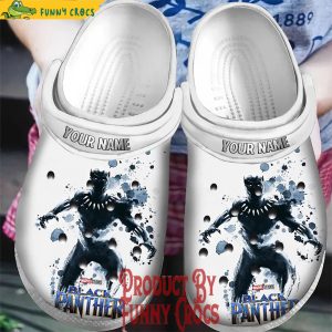 Personalized Marvel Studio Black Panther White Crocs Shoes