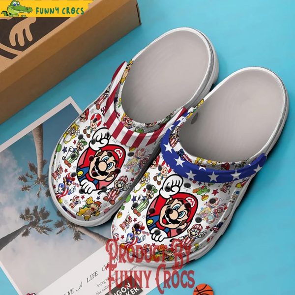 Supers Mario 4th Of July Crocs Shoes