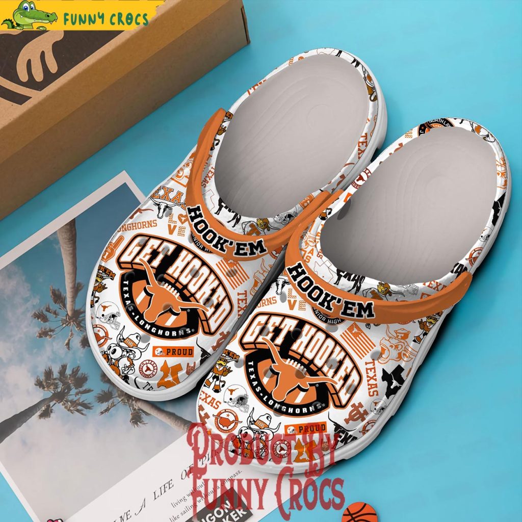 Texas Longhorn Hook' em Get Hooked Crocs Slippers - Discover Comfort ...