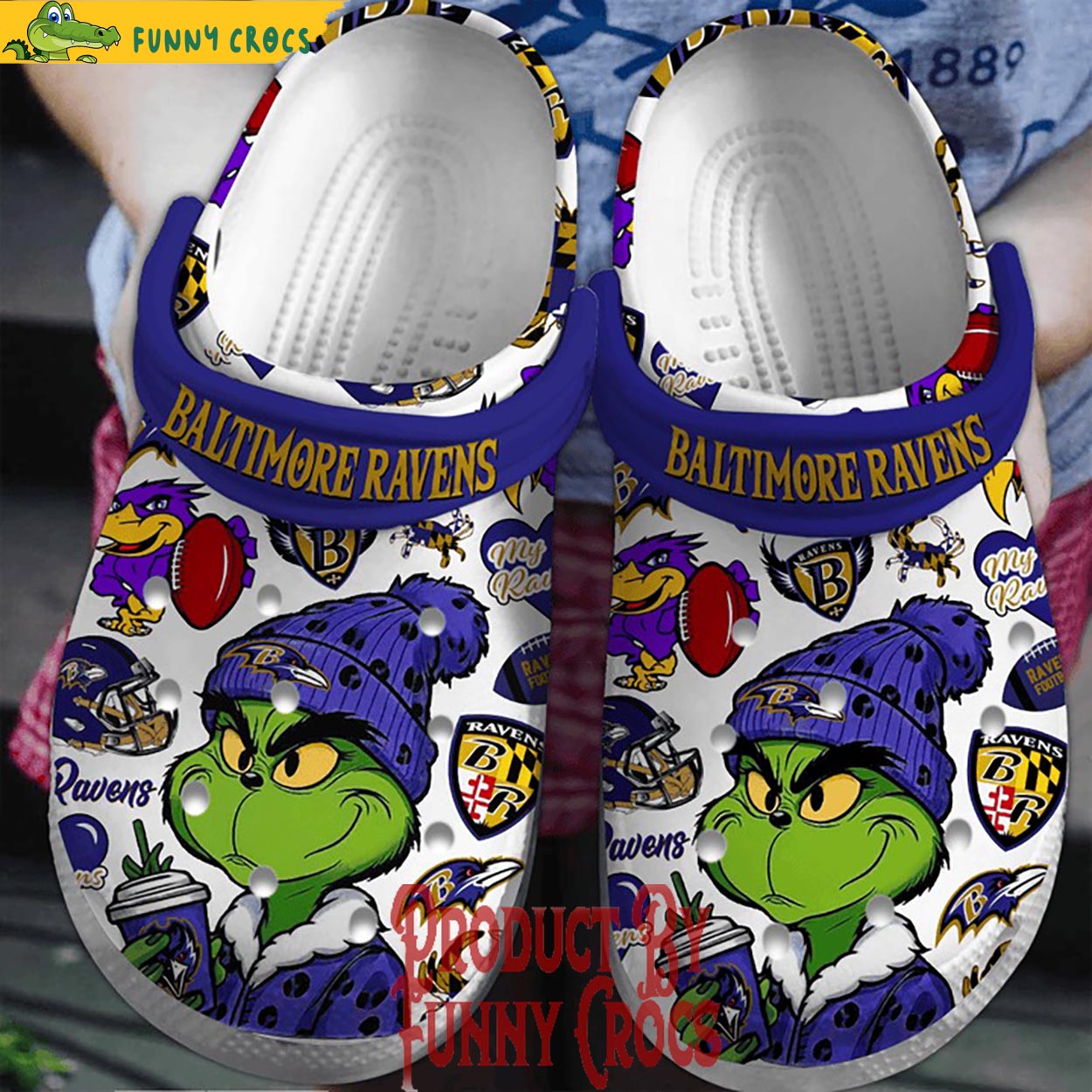 The Grinch Baltimore Ravens Crocs Shoes