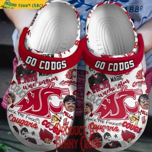 Washington State Wazzu Go Coogs Huck The Fuskies Cougars Crocs Shoes