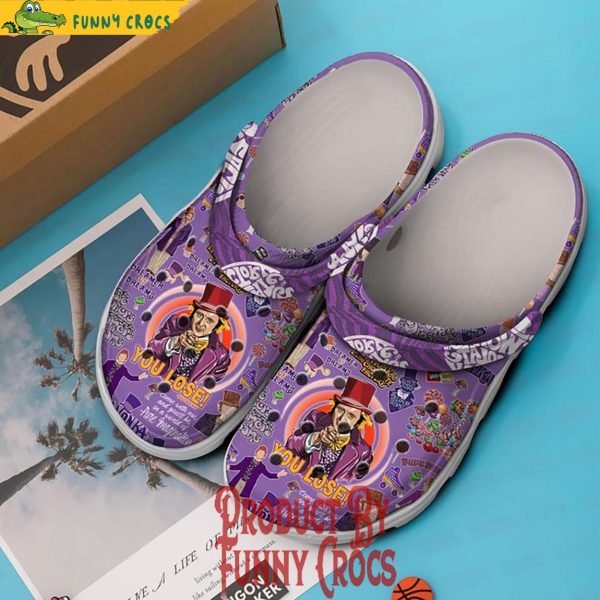 Willy Wonka The Chocolate Factory Purple Crocs Shoes