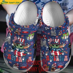 Baby Yoda 4th July Independence Day Crocs Shoes
