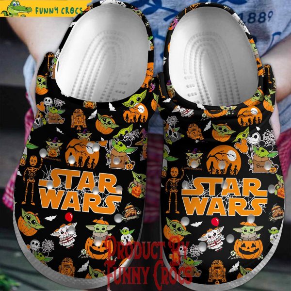 Star Wars Baby Yoda Halloween Pattern Crocs Shoes