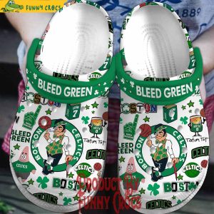 Boston Celtics Bleed Green Basketball White Crocs Clog Crocband