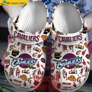 Cleveland Cavaliers NBA White Crocs Shoes