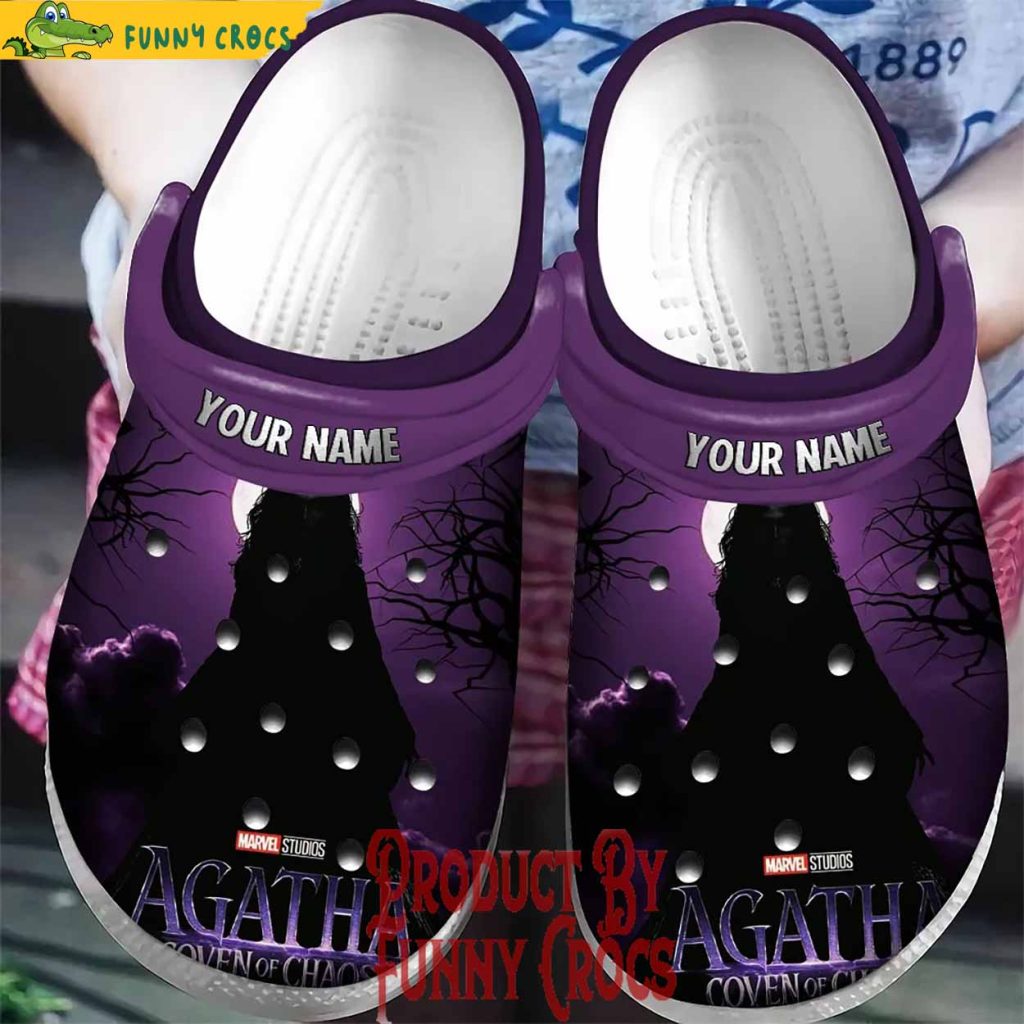Custom Marvel Agatha Coven Of Chaos Black Purple Crocs Shoes