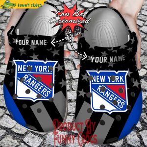 Custom New York Rangers Black Crocs For Adults