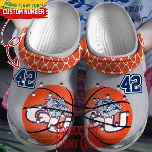 Custom Number Gonzaga Bulldogs Men's Basketball Crocs Shoes