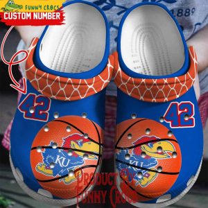 Custom Number Kansas Jayhawk Men's Basketball Crocs Shoes