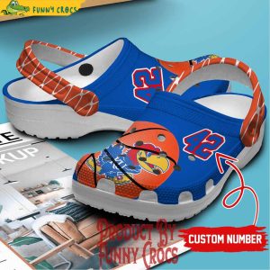 Custom Number Kansas Jayhawk Mens Basketball Crocs Shoes 2