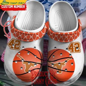 Introducing our Custom Number Texas longhorn Men's Basketball Crocs Shoes : Custom Number Texas longhorn Men's Basketball Crocs Shoes is a perfect blend of comfort, style, and team spirit! Step into the world of ultimate relaxation and support for your favorite team with these uniquely designed Crocs.