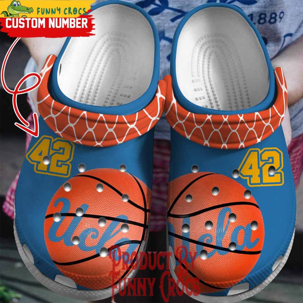 Custom Number UCLA Bruins Men's Basketball Crocs Shoes