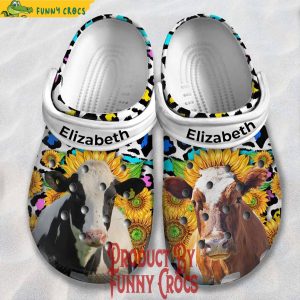 Customized Cow Flowers Crocs Gifts For Lover