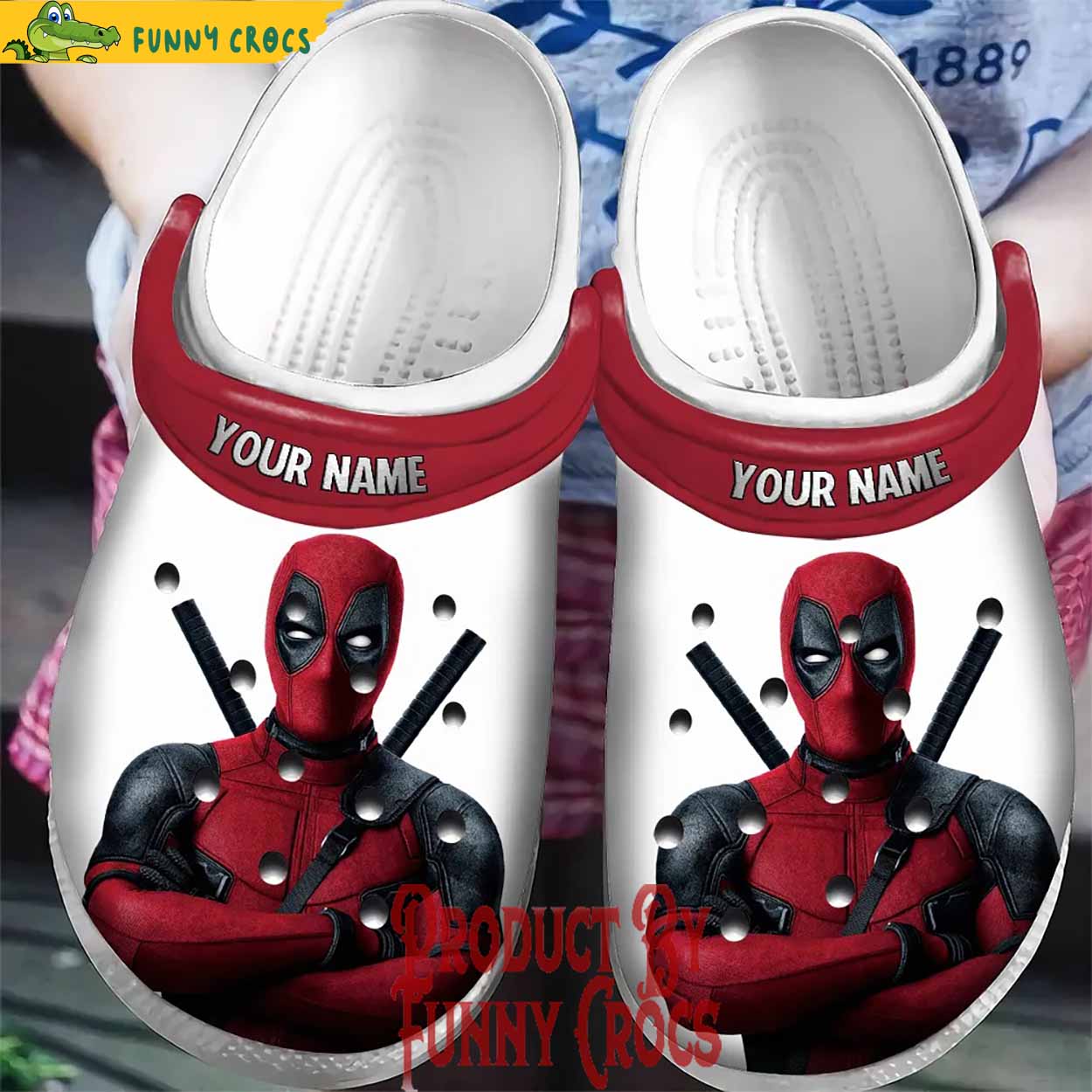 Customized Deadpool White Crocs Slippers Gifts For Fans - Discover ...