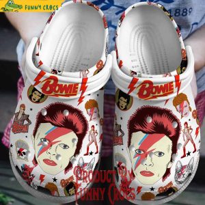 David Bowie Face White Crocs Shoes