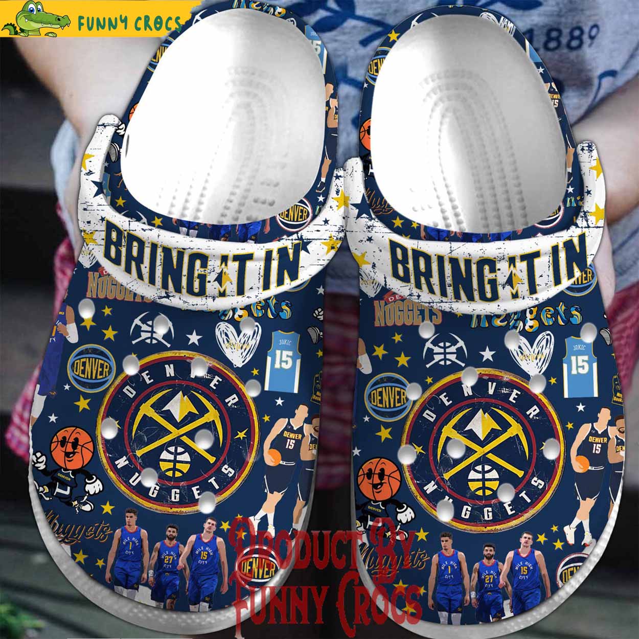Denver Nuggets Bring It In Pattern Crocs Slippers - Discover Comfort ...