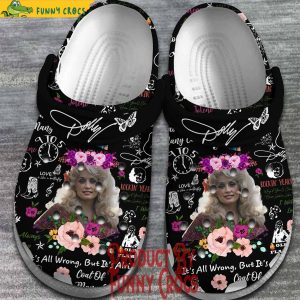 Dolly Parton Black Crocs Shoes