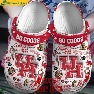 Houston Cougars Logo 3D Basketball Crocs Shoes 1