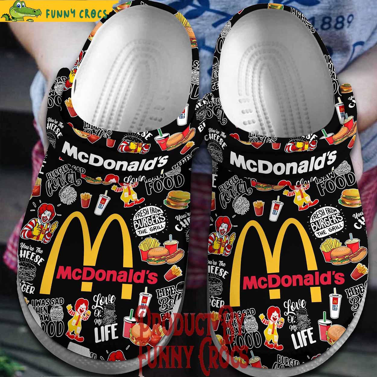 McDonald's Fresh From Burgers Black Crocs