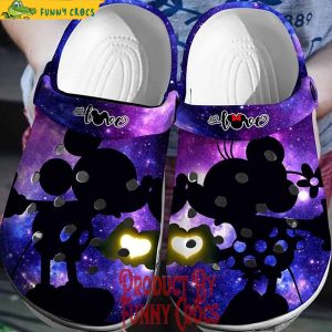 Mickey And Minnie Silhouette Kiss Galaxy Couple Crocs Shoes