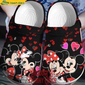 Mickey Minnie Pattern Hearts Valentines Crocs