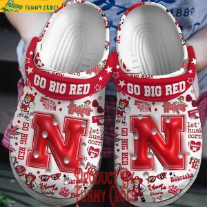 Nebraska Cornhuskers Logo 3D Go Big Red Crocs Shoes 1