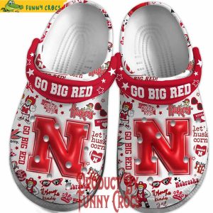 Nebraska Cornhuskers Logo 3D Go Big Red Crocs Shoes 2