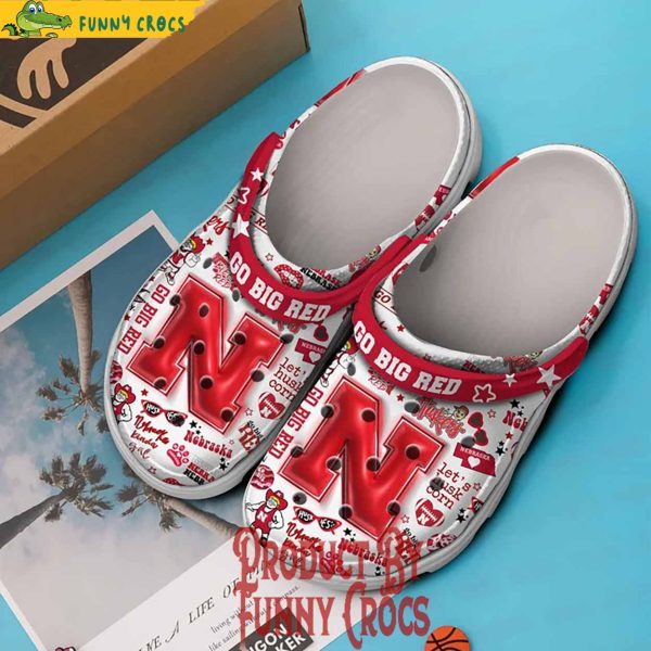 Nebraska Cornhuskers Logo 3D Go Big Red Crocs Shoes