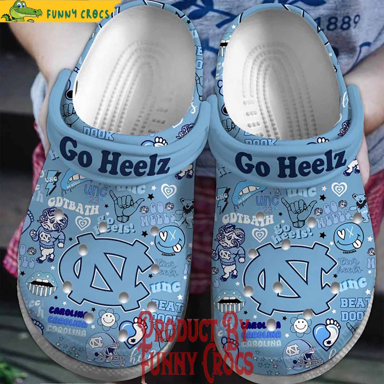 North Carolina Tar Heels NCAA Go Heelz Blue Crocs Shoes