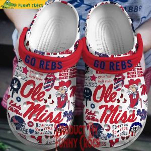 Ole Miss Go Rebs NCAA Football Crocs Shoes 1