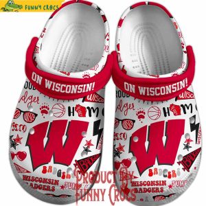 On Wisconsin Badgers Basketball Crocs For Adults