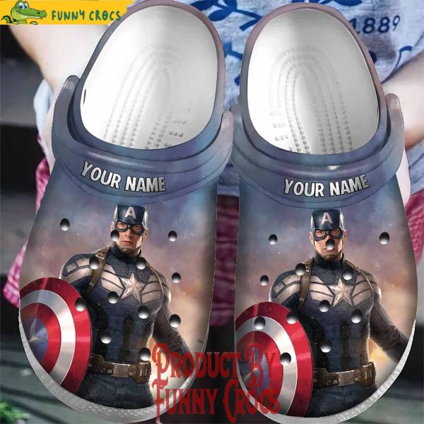 Personalized Captain America Crocs For Adults
