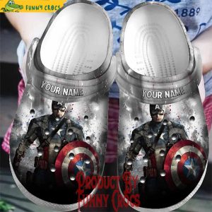 Personalized Captain America Power Black And White Crocs Shoes