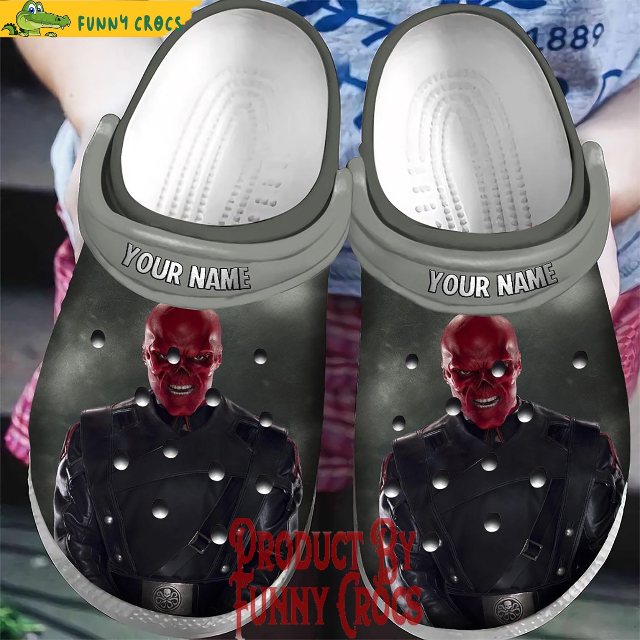 Personalized Captain America Red Skull Crocs Shoes - Discover Comfort ...