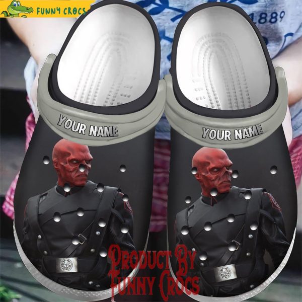 Personalized Captain America Red Skull Crocs Slippers