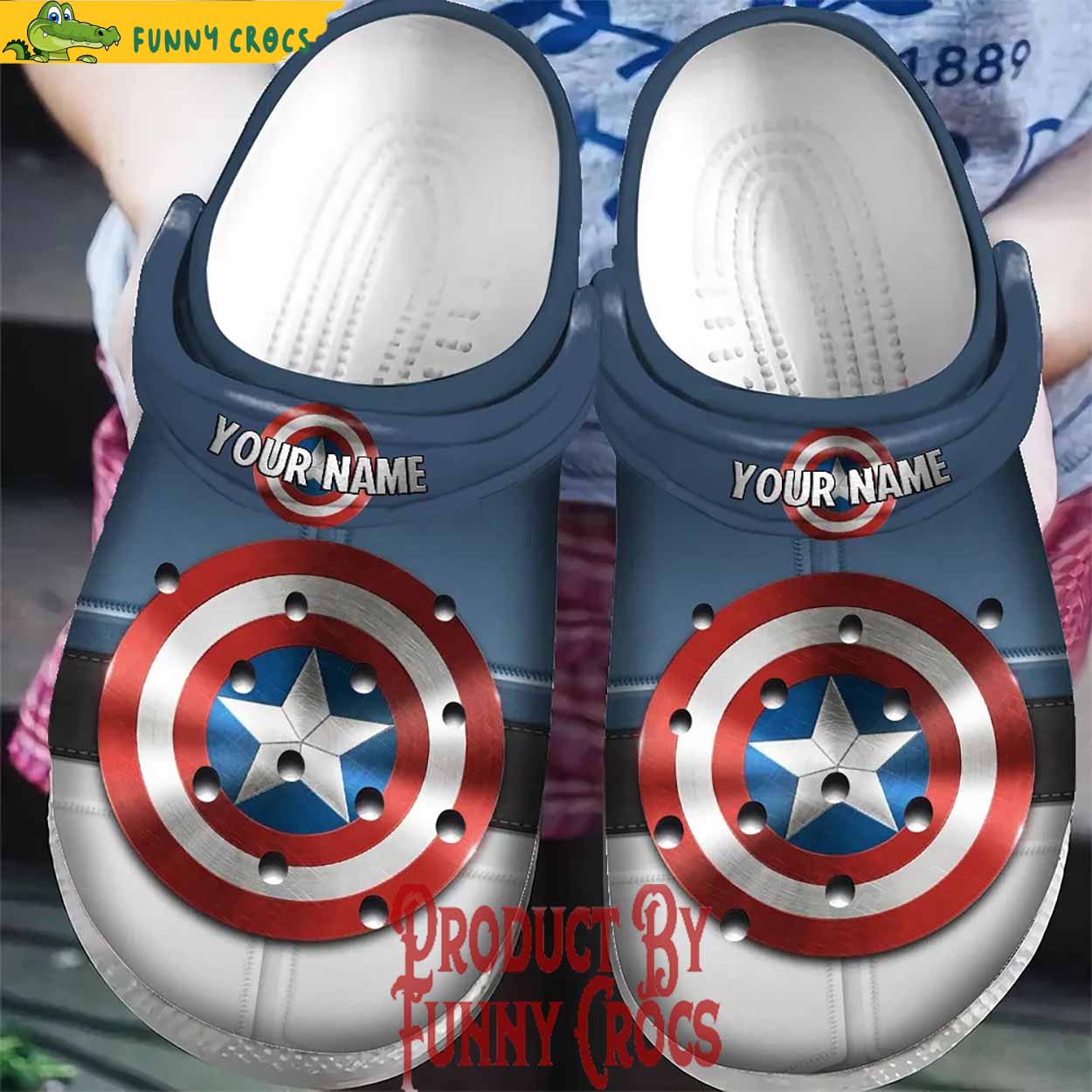 Personalized Captain America Shields Crocs Shoes - Discover Comfort And ...