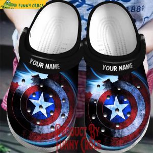 Personalized Captain America Shields Neon Light Crocs Shoes