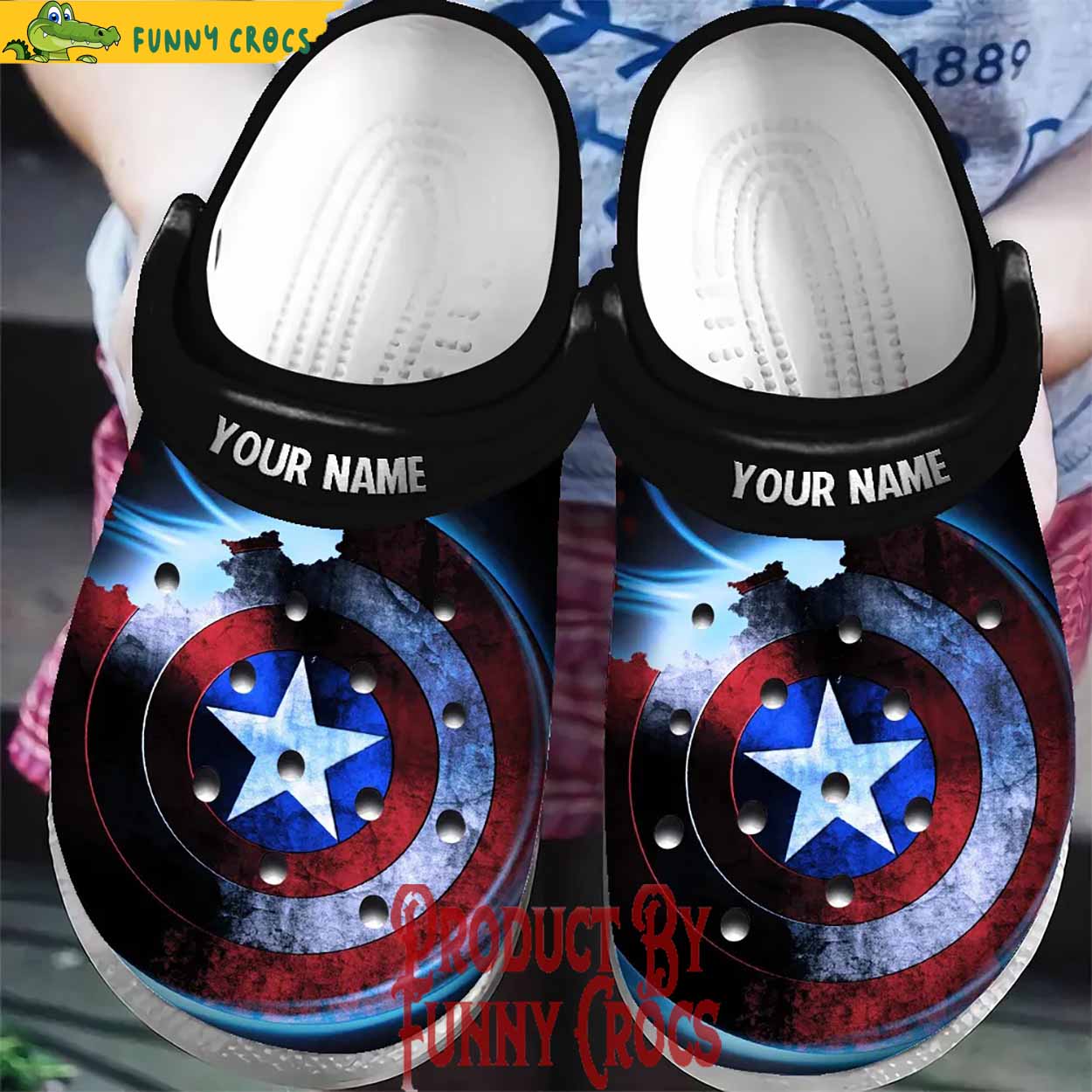 Personalized Captain America Shields Neon Light Crocs Shoes - Discover ...