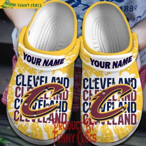 Personalized Cleveland Cavaliers NBA Yellow Crocs Slippers 1