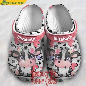 Personalized Cute Cow Valentines Day Crocs Shoes