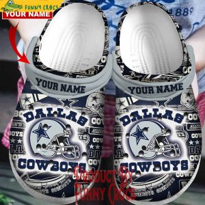 Personalized Dallas Cowboys Helmet Grey Crocs