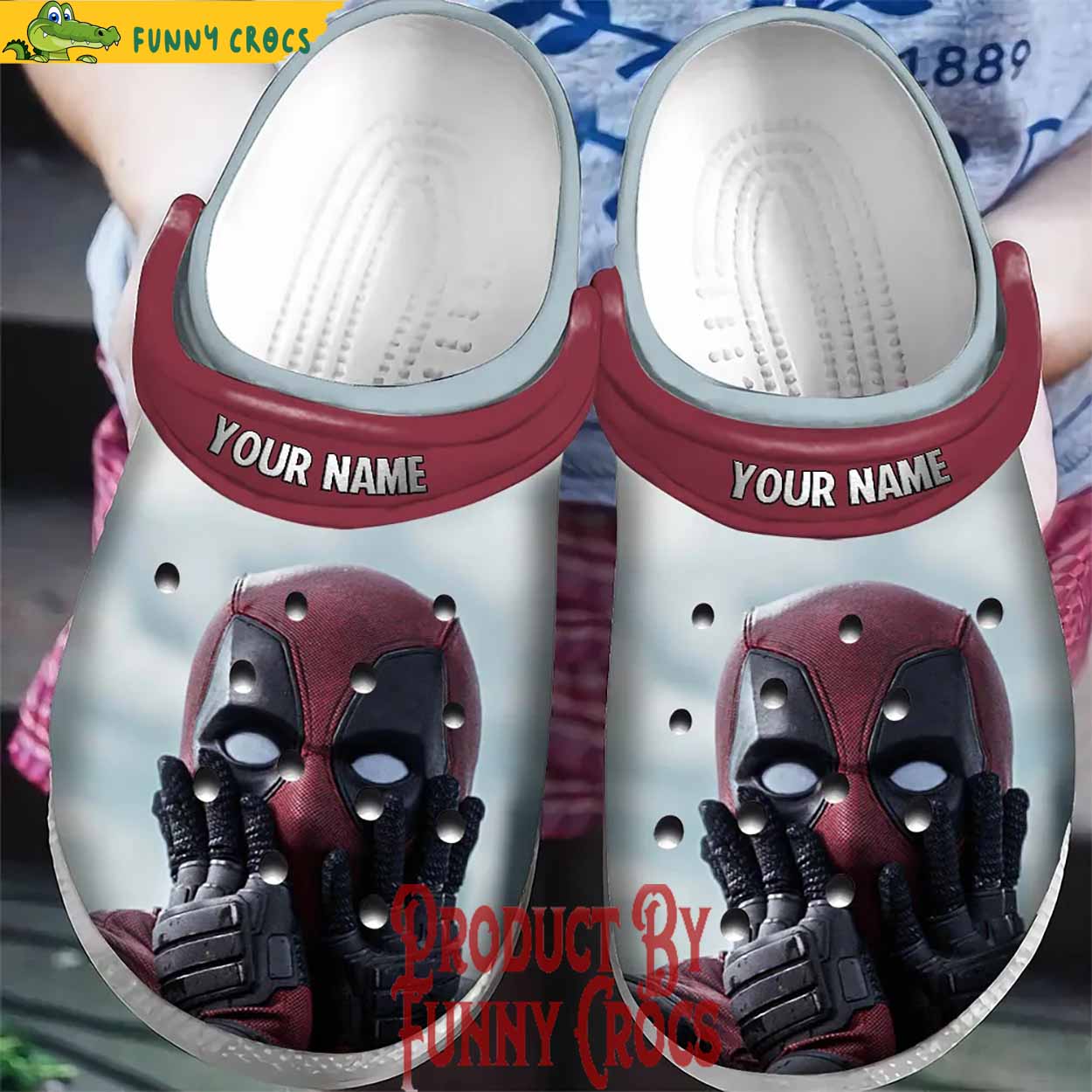 Personalized Deadpool Shy Crocs Shoes