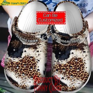 Personalized Leopard Cow Print Crocs Shoes