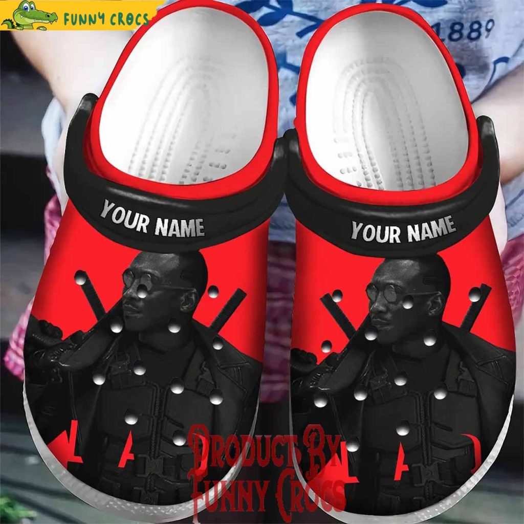Personalized Marvel Blade Black Red Crocs Shoes