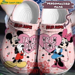 Personalized Mickey Minnie True Love Valentines Day Crocs