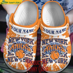 Personalized New York Knicks Basketball Orange Crocs Shoes 1